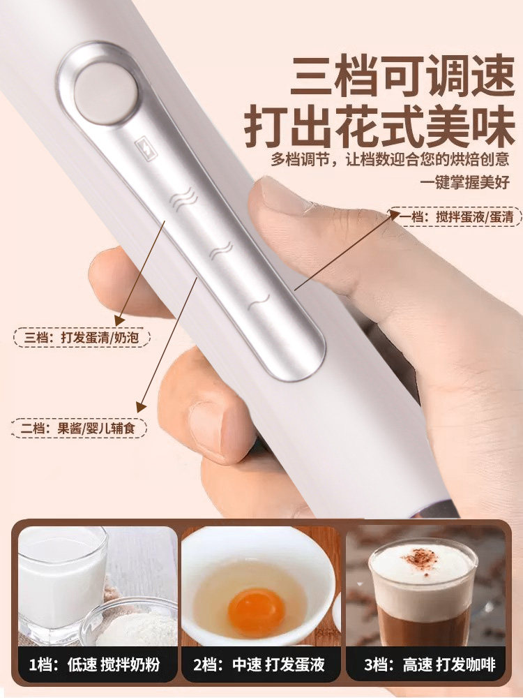 Milk Frother, Coffee Frother, Household Electric Milk Frother, Milk Mixer, Handheld Egg Beater, Milk Beater, Wireless