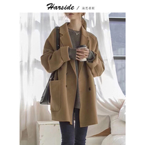 Brand double-sided cashmere coat women winter 2021 new long high-end 100 pure wool thickened woolen coat