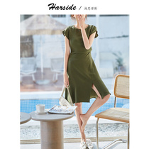 HARSIDE French dress women 2021 New Spring sweet retro chic aged women spring dress