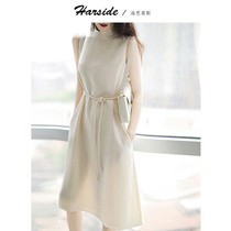 The French style spring style 2022 womens dress new sleeveless dress superior temperament acetate vests a female summer dresses