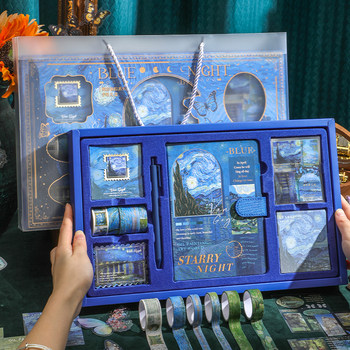 Retro Oil Painting Notebook Set Gift Box, High-Value Notebook Stationery, Cute Notebook for Girls, Back-To-School Gift