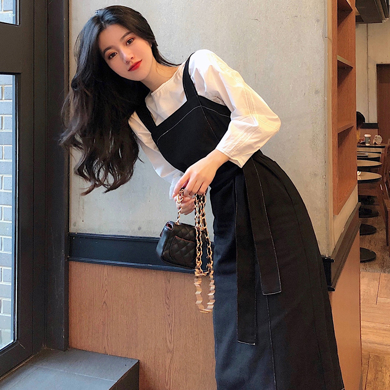 2021 Hepburn wind suit French retro design niche baby bag dress female spring and autumn light cooked style skirt