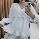 Коралловая бархатная кружевная демисезонная пижама для принцессы, розовый комплект, кружевное платье, 2020