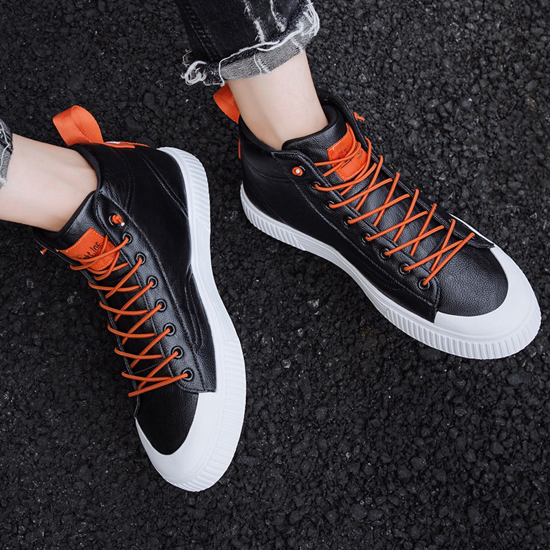 Medium-high cylinder board shoes men's shoes sails shoes breathable Korean version trendy 100 hitch a casual spring autumn season student male youth Inn