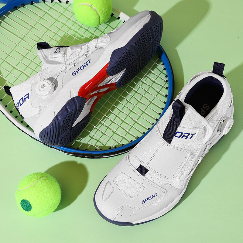Professional Tennis Shoes, Wear-Resistant Men's Shock-Absorbing Anti-Slip Running Shoes, Sports Shoes, Lace-Free Badminton Shoes, Men's Shoes for Summer