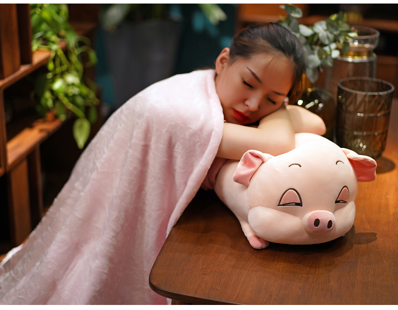 Dễ thương lợn ngủ chân dài gối chăn kép sử dụng giường lớn trở lại đệm văn phòng ngủ trưa gối nhân tạo - Trở lại đệm / Bolsters gối tựa lưng sofa