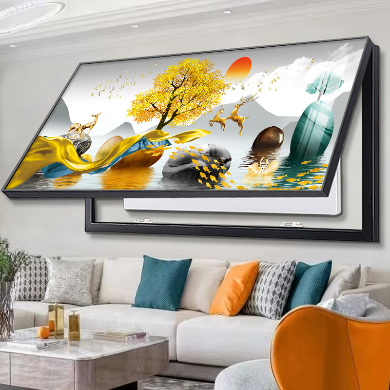 Large Size Electric Meter Box Decorative Painting with Flip-Top Hydraulic Rod, Distribution Box Cover Mural, Modern Minimalist, No-Drill Hanging Painting Large Size Electric Meter Box Decorative Painting with Flip-Top Hydraulic Rod, Distribution Box Cover Mural, Modern Minimalist, No-Drill Hanging Painting