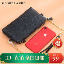 Middle Aged Slanted Satchel Lady Soft Leather Hand Grab Bag 2022 New Chain Head Layer Bull Leather Single Shoulder Lady Bag