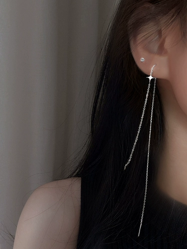 Золотые длинные серьги с кисточками, изысканный стиль, серебро 925 пробы, розовое золото, коллекция 2022