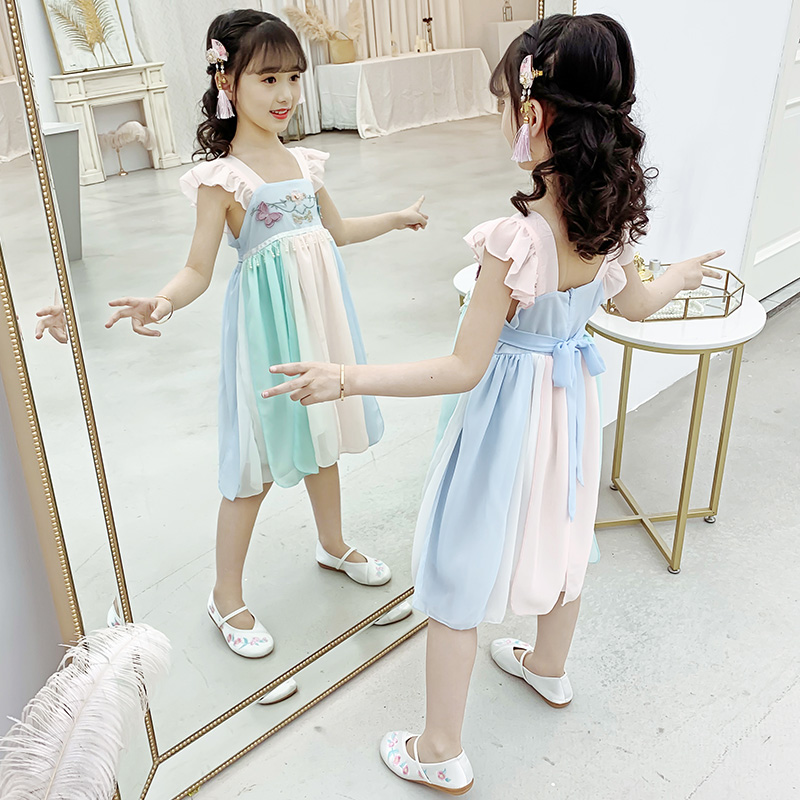 Han váy cô gái mùa hè váy 2020 trẻ em mới của đầm đầm cô gái Trung Quốc retro gió váy siêu cổ tích chiếc váy mùa hè.