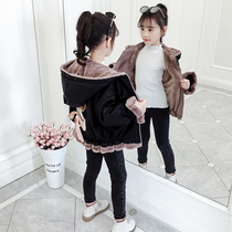 Girls autumn and winter parker jacket jacket 2021 new foreign style girls winter cotton padded padded padded padded