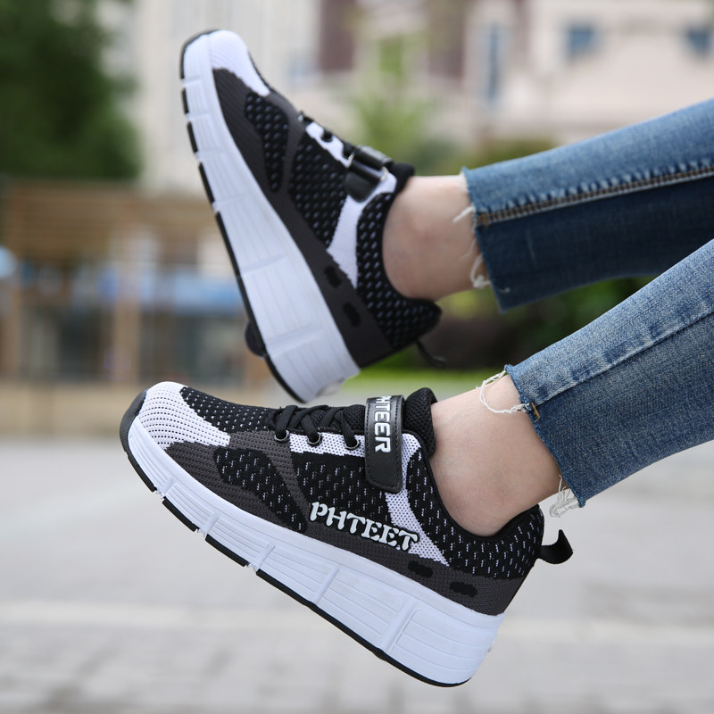 Child Riot Walking Shoes Boy Single Double Wheels Student Girl Girl With Wheels Shoes Deformation Shoes Single Wheels Adult Pulley Flying Shoes