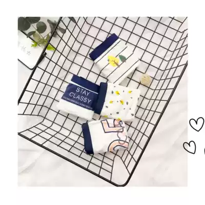 Girls students cute cotton underwear women simple breathable cotton ladies underwear waist triangle shorts head