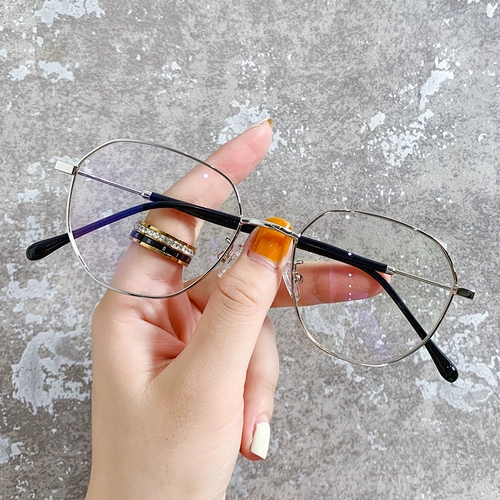 Анти -легочные световые защитные очки женский цветовой деформация анти -легочный легкий плоский световой зеркало круглый лице. Простые декоративные защитные стекла