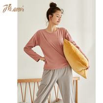 Top quack autumn and winter mens warm home clothing set long sleeved pajamas women comfortable and breathable light and soft youth