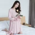 Top đồ ngủ mùa hè cotton phục vụ tại nhà nữ dài tay máy lạnh áo choàng tắm + áo ngủ treo quần áo 2 mảnh áo choàng lụa ngủ đẹp Night Robe