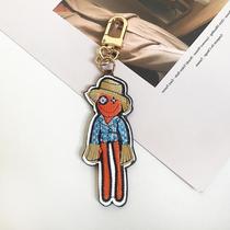 LVGEDETE old flower bag pendant car keychain pendant classic men and women law bucket bag pendant couple