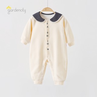 婴儿连体衣春秋季纯棉双层男女宝宝可爱翻领长袖哈衣家居服睡衣服
