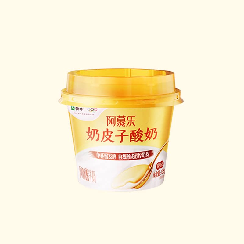 蒙牛阿慕乐奶皮子原味风味酸牛乳低温酸奶135g*10杯