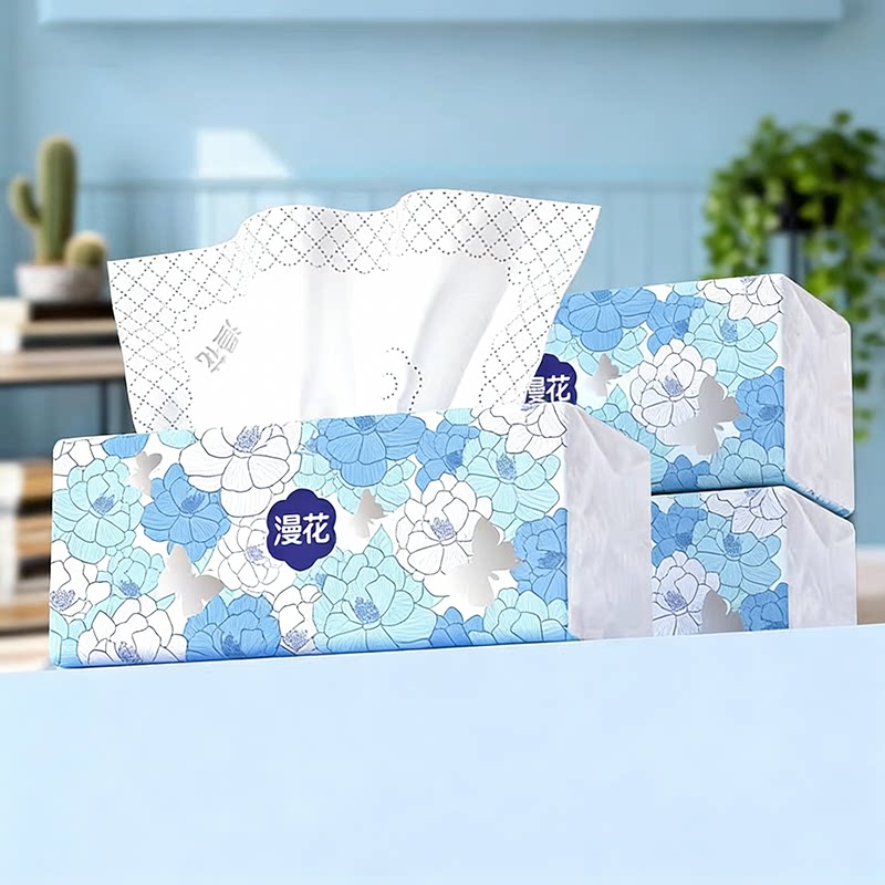 漫花抽纸家用实惠装餐巾纸面巾纸整箱批纸巾卫生纸抽可擦手PX