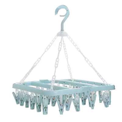Household drying rack, inner hanger, baby drying rack, multi-clip drying socks, multi-function 32 clip plastic clothes clip