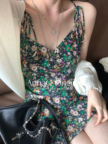 Ретро сексуальное платье, мини-юбка, цветочный принт, V-образный вырез, А-силуэт