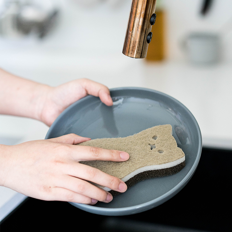 Description Sponge wipe kitchen household pot wash magic wipe cleaning ball dish towel to remove stains brush scouring pad 4 pieces