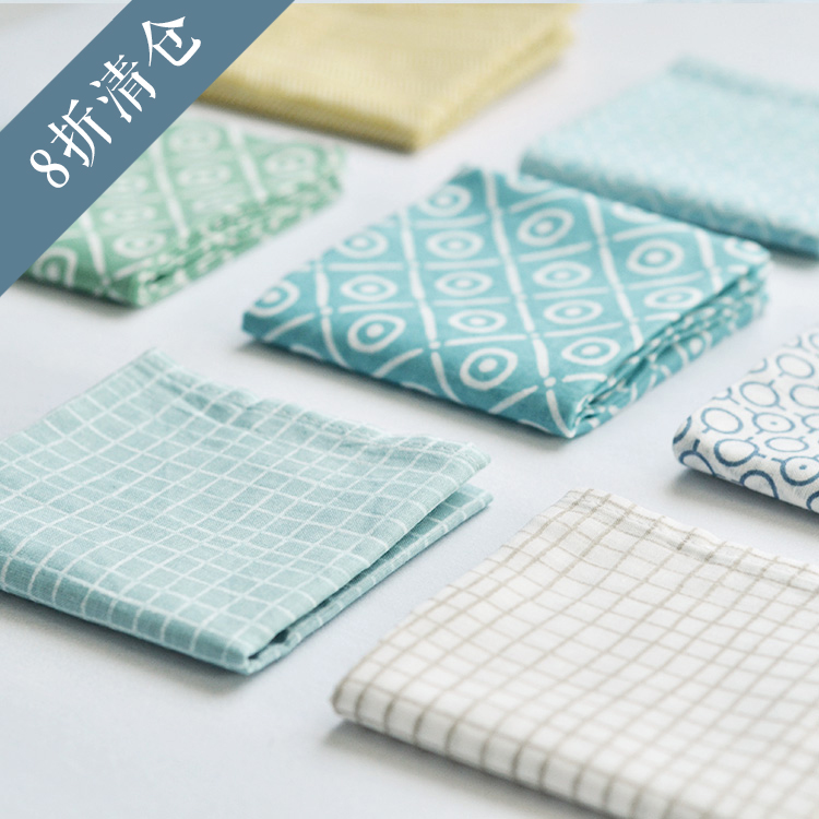 Description) Thin pure cotton fresh elegant plaid meal mat western cloth napkin cloth gourmet photo