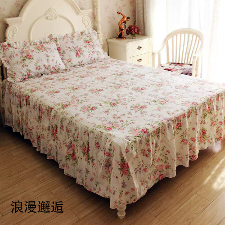Bông cotton Hàn Quốc phiên bản của bốn mùa mục vụ ở cả hai bên của giường váy bedspread châu Âu không đuôi ren tùy chỉnh chia giường Beauty - Váy Petti ga giường có viền
