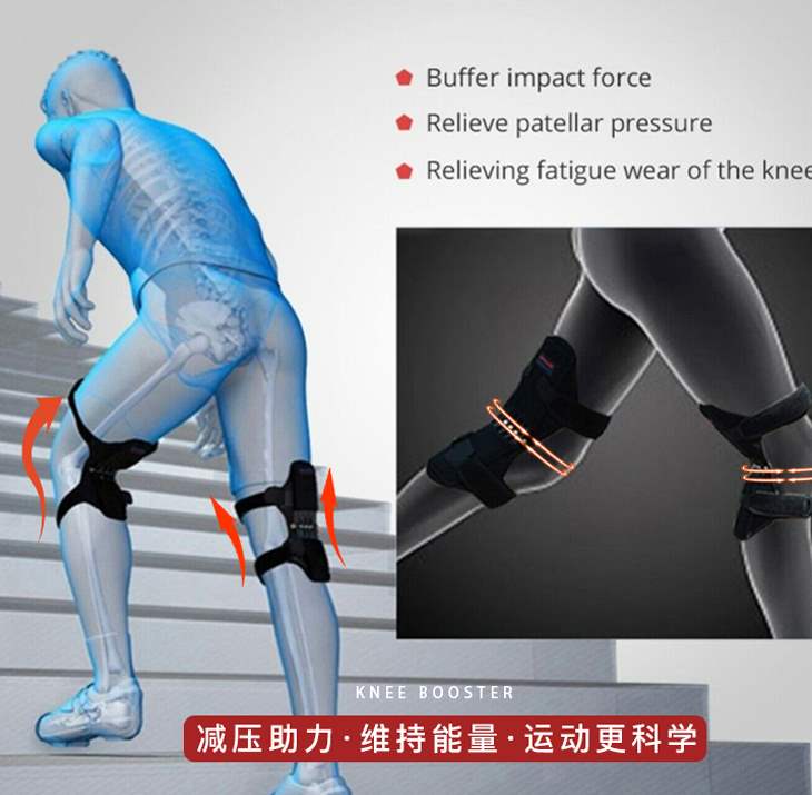 Knee booster walker with half-moon plate knee motion protective patella fixing support adult kneecap