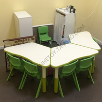  Yucai Kindergarten childrens lifting table and chair set can be assembled trapezoidal table Manual painting training course early education table