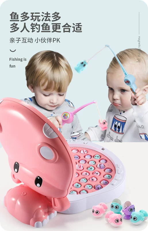 Hippo câu cá đồ chơi trẻ em điện từ cậu bé phát triển trí thông minh cô gái câu đố bé 1 nữ trẻ 2-3 tuổi - Khác