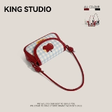 Небольшая дизайнерская красная сумка через плечо, свежая сумка на одно плечо, сумка подмышку