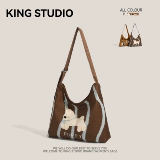 Оригинальный милый шоппер, вместительная и большая сумка на одно плечо для отдыха