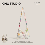 Сумка через плечо, пляжная вместительная и большая сумка на одно плечо, в цветочек