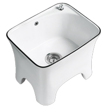 Light luxury large mop pool home mop pool balcony floor-standing ceramic high-foot mop pool bathroom floor basin