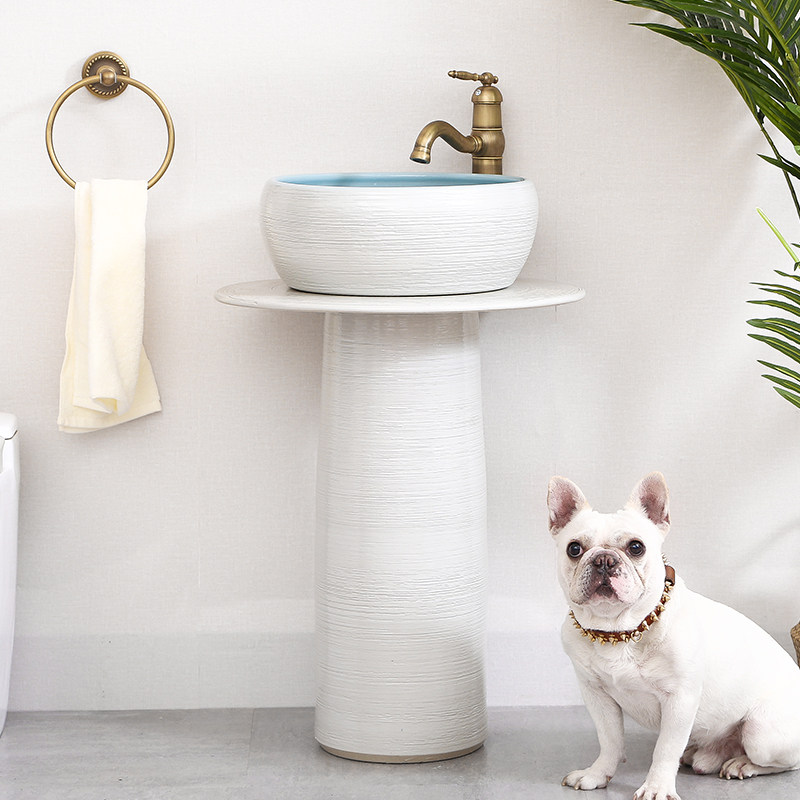 Small household powder room Column wash basin Household table wash basin Floor-to-ceiling outdoor sink Courtyard