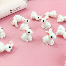 (Ten packs)Super cute mini bunny desktop decoration photo props Home bedroom decoration little white rabbit