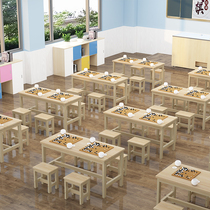 Brief Modern Solid Wood Go Table Primary And Middle School Students Five Sub Chess Table Training Class Table And Chairs Pine Wood Calligraphy Table
