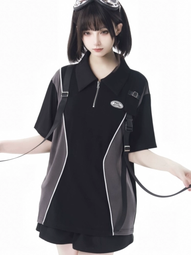 pinksavior Летние нарукавники для отдыха с буквами, прохладный комплект, с вышивкой, короткий рукав