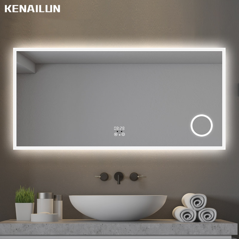 Bathroom mirror wall-mounted smart mirror bathroom mirror bathroom mirror wall-mounted toilet led mirror bathroom mirror customization