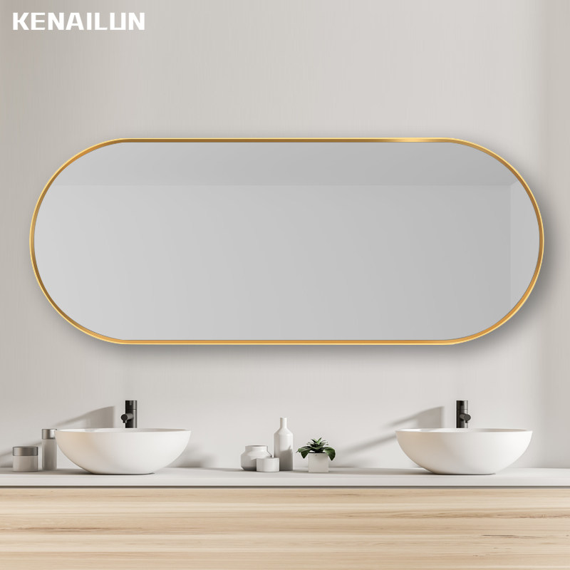 Aluminum Alloy Rims Bathroom Mirror Toilet toilet Toilet Mirror Sticker Wall Wall-mounted Bathroom Wash Terrace HD Mirror-Taobao