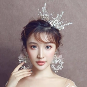 Múa nước A3530 Mũ cô dâu Bạc Hàn Quốc Full Ring Crown Sen Hôn Wedding Crown Crown Crown Phụ kiện tóc - Phụ kiện tóc