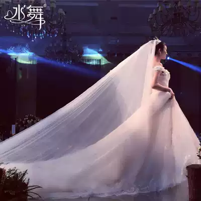 Water Dance R0136 Bride Wedding Double Tail Wedding Wedding Soft Yarn Accessories