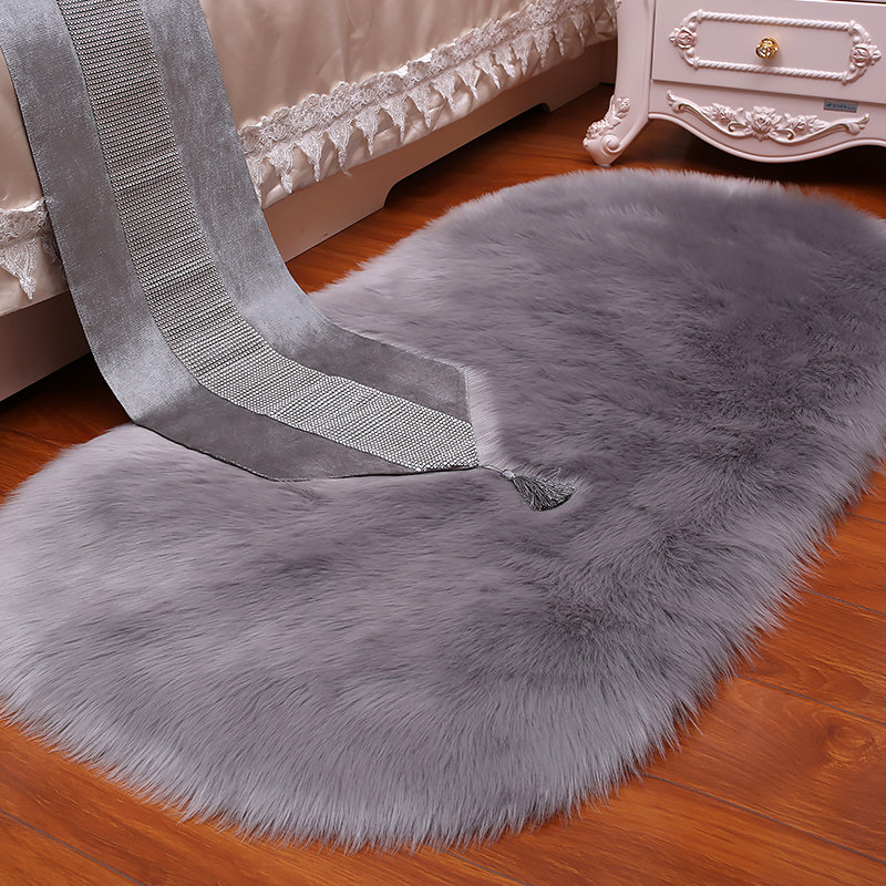 plush rug bedroom bedside blanket grey tea table floating window tatami mat white new home decoration bed front cushion