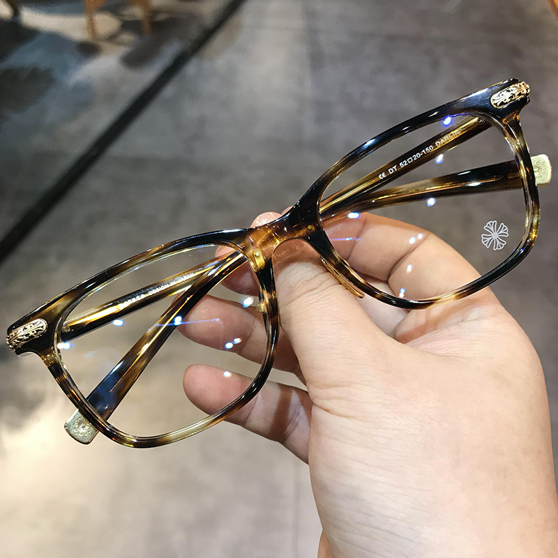 Jane Dan DARLIN Plate Eye frames Retro men and women Anti-Blu-ray can be matched with myopia spectacle frame with large face and face