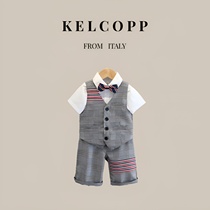 KELCOPP – costume italien pour enfants ensemble trois pièces dété pour garçons britannique à manches courtes robe dété