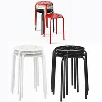 Thickened thickened low stool Dining stool Chair bench Household dining chair Small square stool Stackable plastic round stool