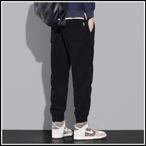 Мужские удерживающие тепло бархатные штаны для отдыха, свободный крой