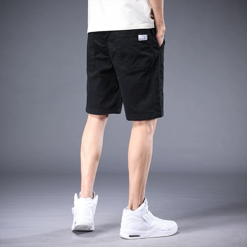 Черные шелковые тонкие эластичные спортивные шорты для отдыха, быстросохнущие пляжные штаны, свободный крой